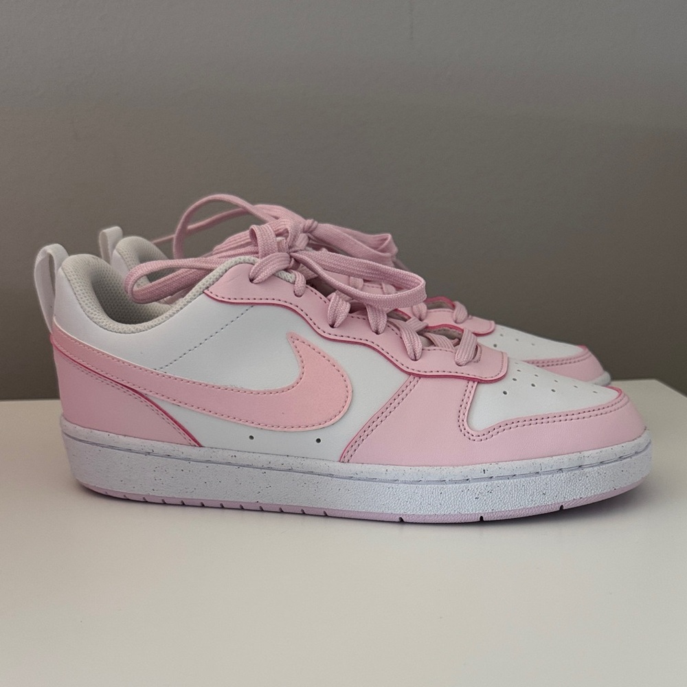 Nike Kids' Court Borough Low Sneakers in Pink and White